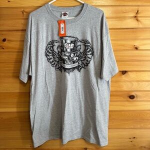 Harley-Davidson Las Vegas Nevada Cards Dice Skull Gray Tee NWT XXL